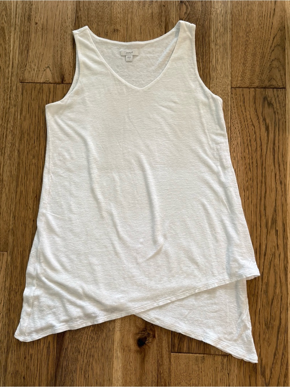 J. Jill White Sleeveless V-Neck Asymmetrical Tunic